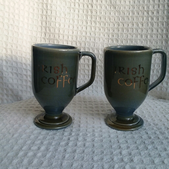 Wade Irish Porcelain Irish Coffee Pedestal Mugs - Picture 1 of 5
